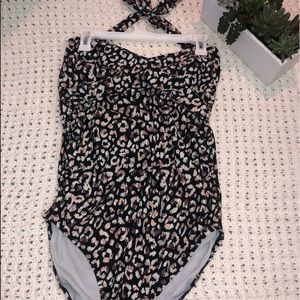 Maternity Leopars Print One Piece Swimsuit